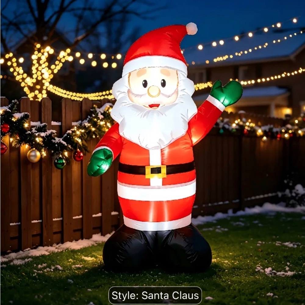 Festive Inflatable Santa Claus Decoration - Red & Green